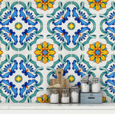 Tile Stickers Portuguese Style Tile Stickers - Mosaicowall Mosaicowall Portuguese Style Tile Stickers